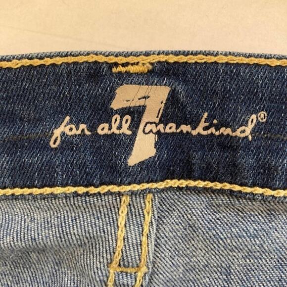 7 For All Mankind Josefina Boyfriend Button-Fly Jean Straight Distressed 25 - Picture 4 of 6